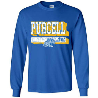 Purcell Jaguars - Shadow Stripe Long Sleeve T-Shirt