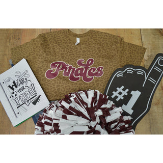 Eula Pirates - Script with Animal Print T-Shirt