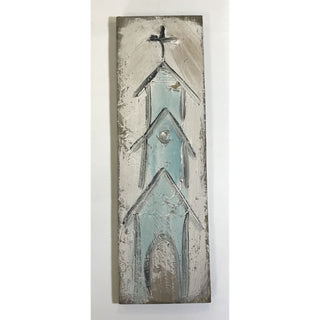 Wooden Plank with Church