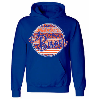 Madison Bison - Animal Print Stripe Circle Hoodie