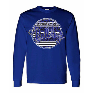 Stamford Bulldogs - Animal Print Stripe Circle Long Sleeve T-Shirt