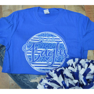 TLCA Eagles - Animal Print Stripe Circle T-Shirt