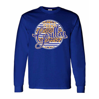 Trent Gorillas - Animal Print Stripe Circle Long Sleeve T-Shirt