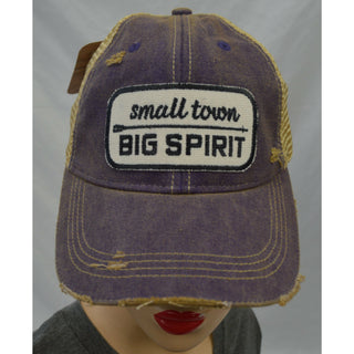 Small Town Big Spirit Distressed Mesh Cap