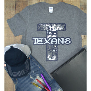 Thomas Texans - Stitched Flowers T-Shirt