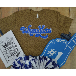 Cisco College Wranglers - Script with Animal Print T-Shirt